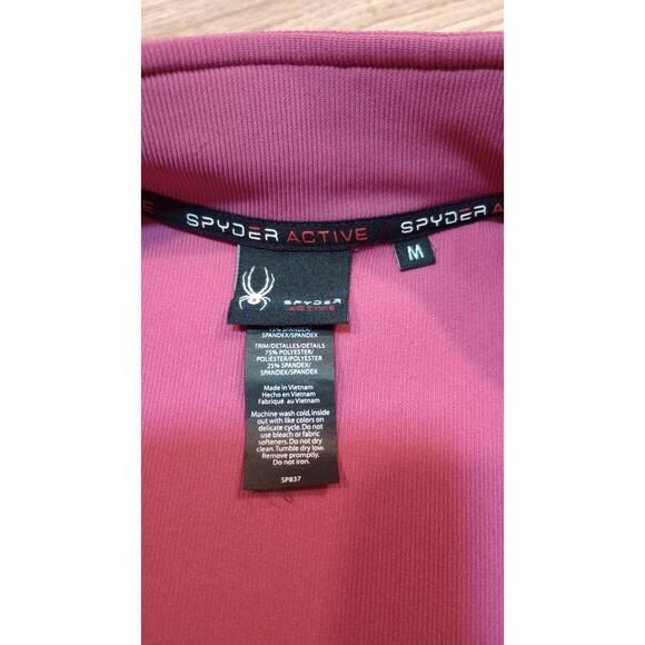 Spyder Jacket Womens Medium Pink Sweatshirt Full Zip Zipped Pockets Stretch Gym - Picture 11 of 16
